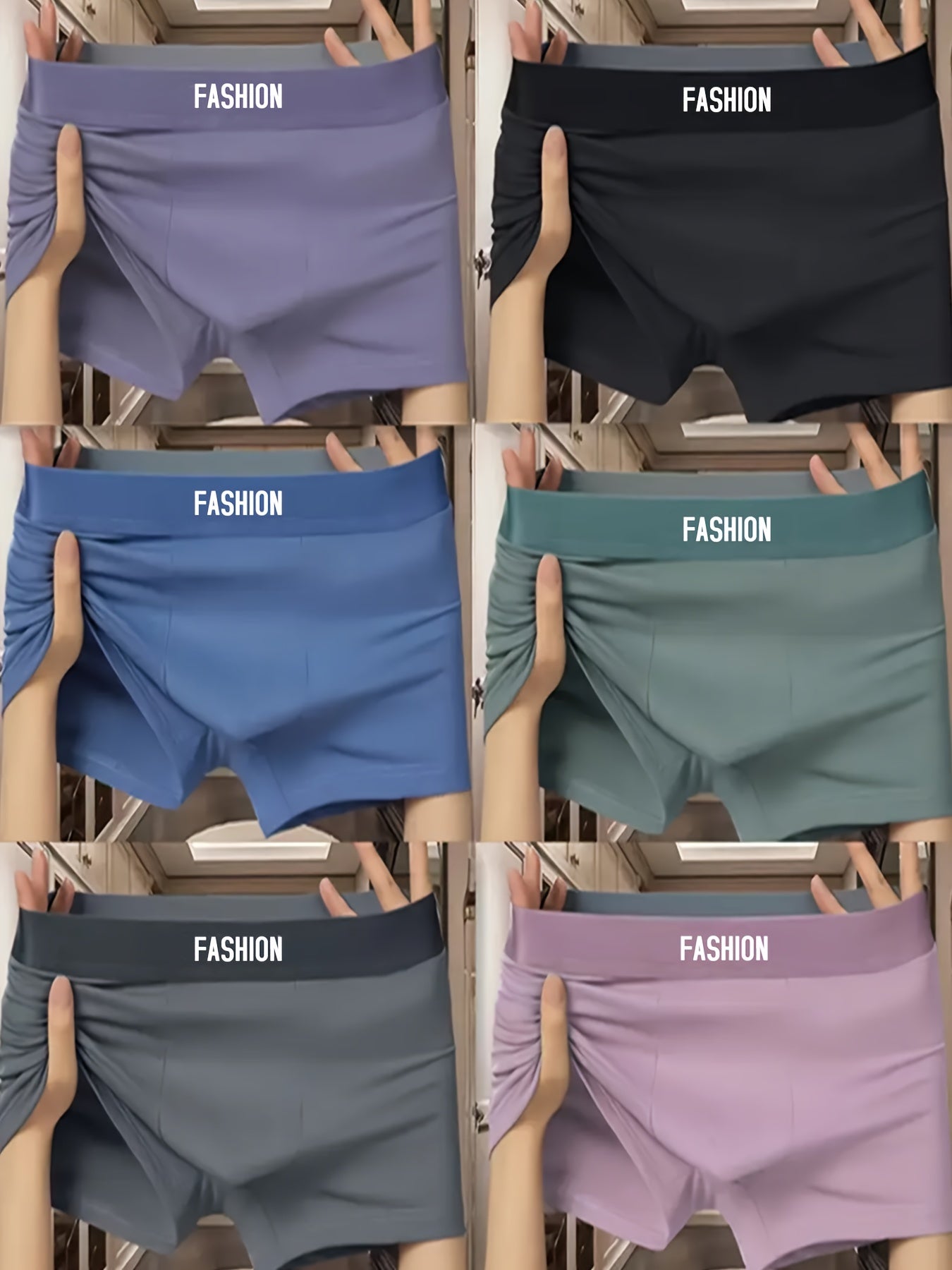 Men's 3-Piece Breathable Cotton Elastane Underwear Set Casual Solid Color Shortie