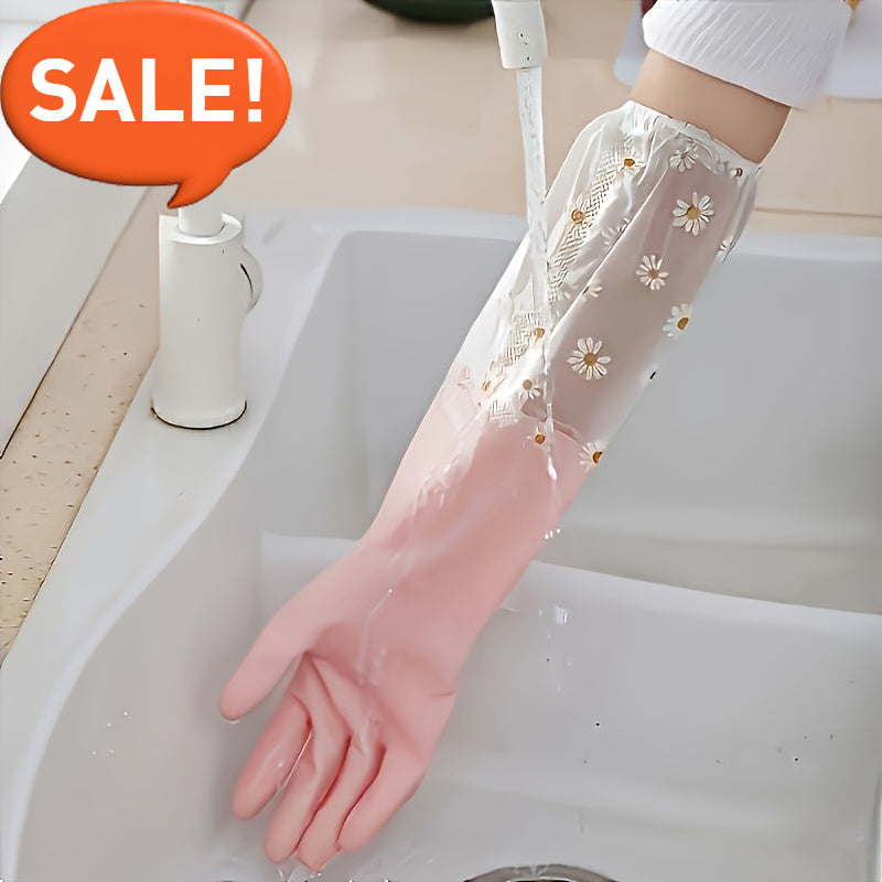 Rangli kashfiyoti bilan suv o'tkazmaydigan PVC tozalash qo'lqoplari, sirpanmaydigan, uy sharoitida foydalanish uchun