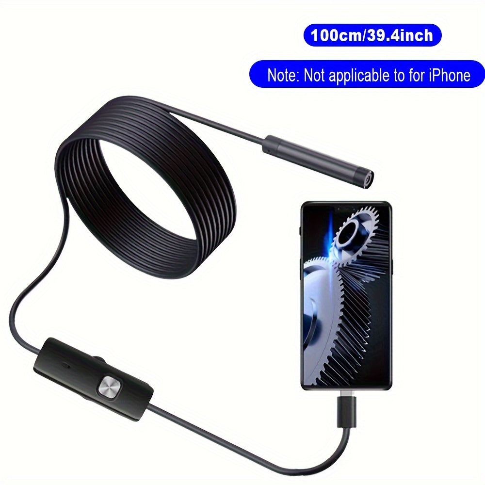 Cámara endoscópica de cable suave ajustable de 1m/2m para Android Tipo-C USB Inspección de coches 640x480P