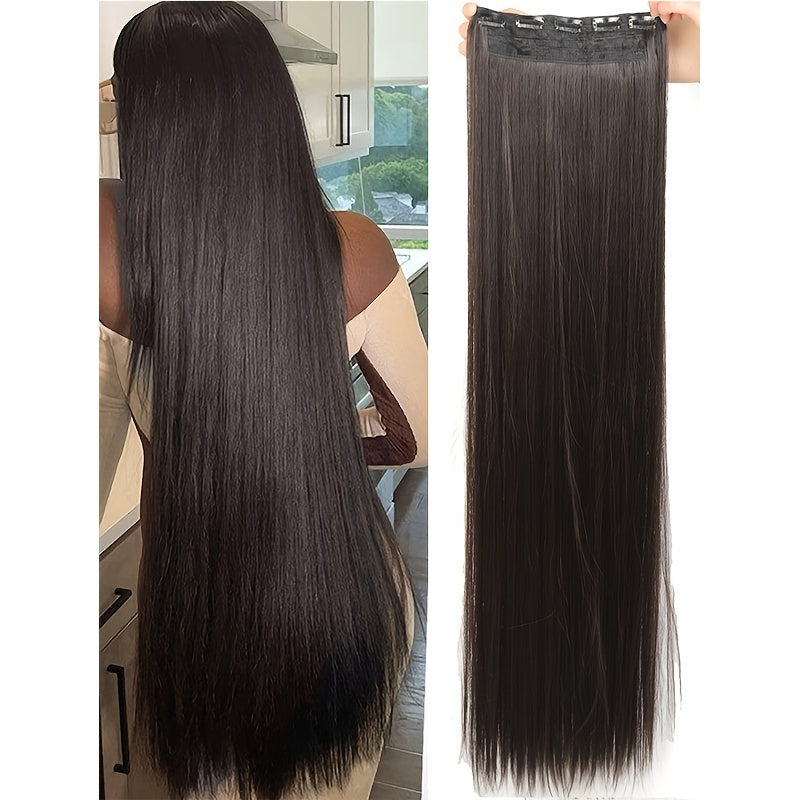 Women's 101.6cm Silky Straight Synthetic Clip-In Hair Extensions for Volume and Length