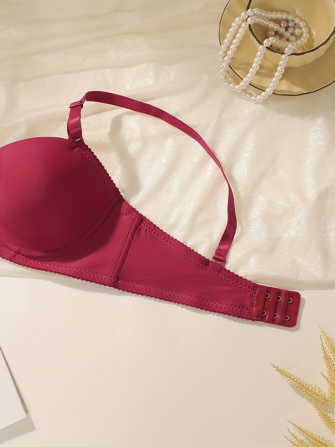 Women’s Strapless Push-Up Lingerie Set 2 Pieces Underwire Support Nylon Elastane