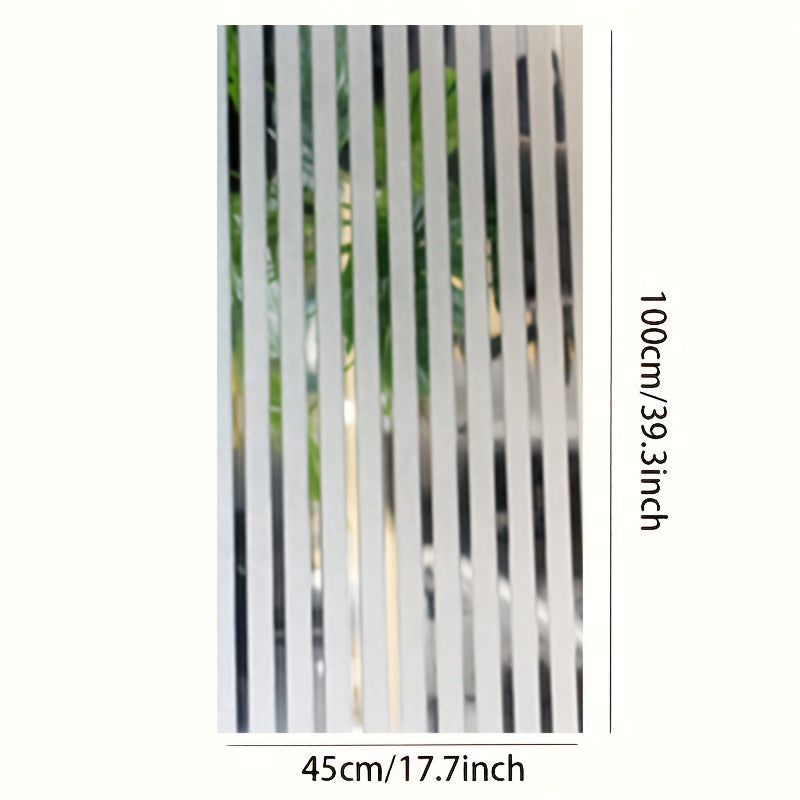Película para ventanas con patrón de rayas esmeriladas, autoadhesiva, para privacidad, cubierta de vidrio para hogar, oficina, dormitorio, sala de estar