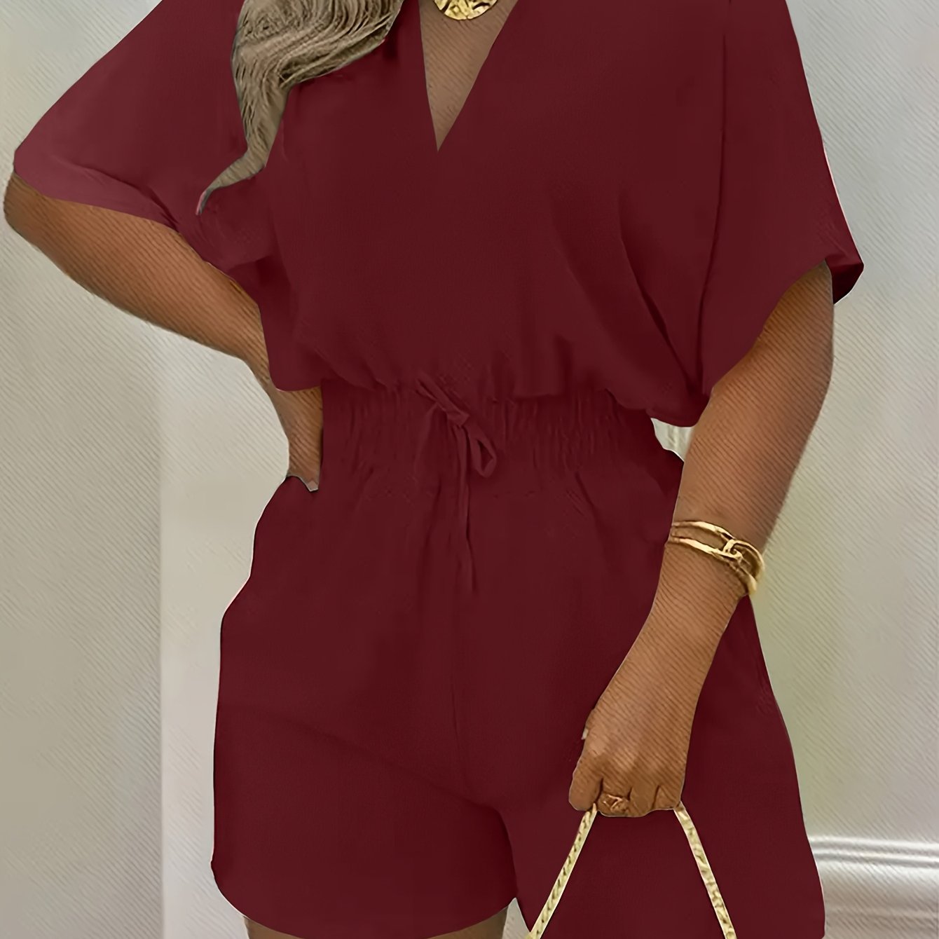 Women's Plus Size Jumpsuit Polyester Casual Plus Size Evening Wear