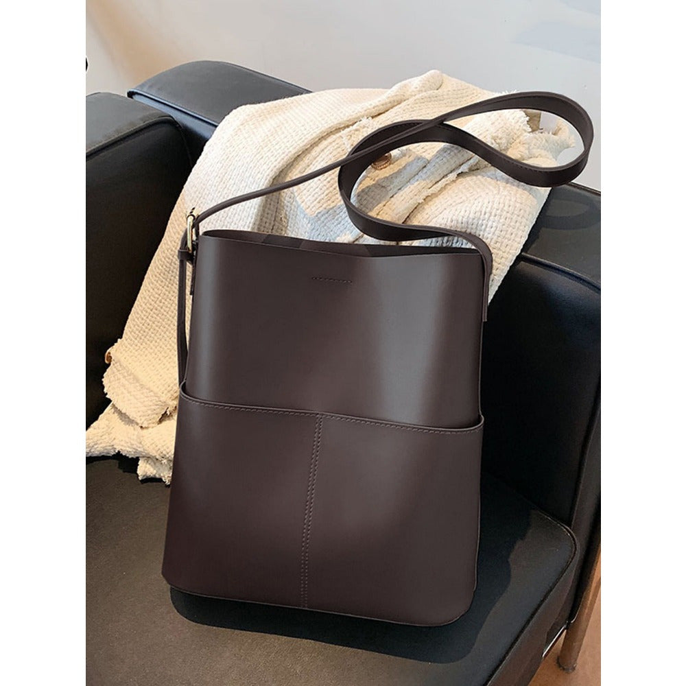 Large Black Tote Bag for Women with Polyurethane Lining and Magnetic Closure