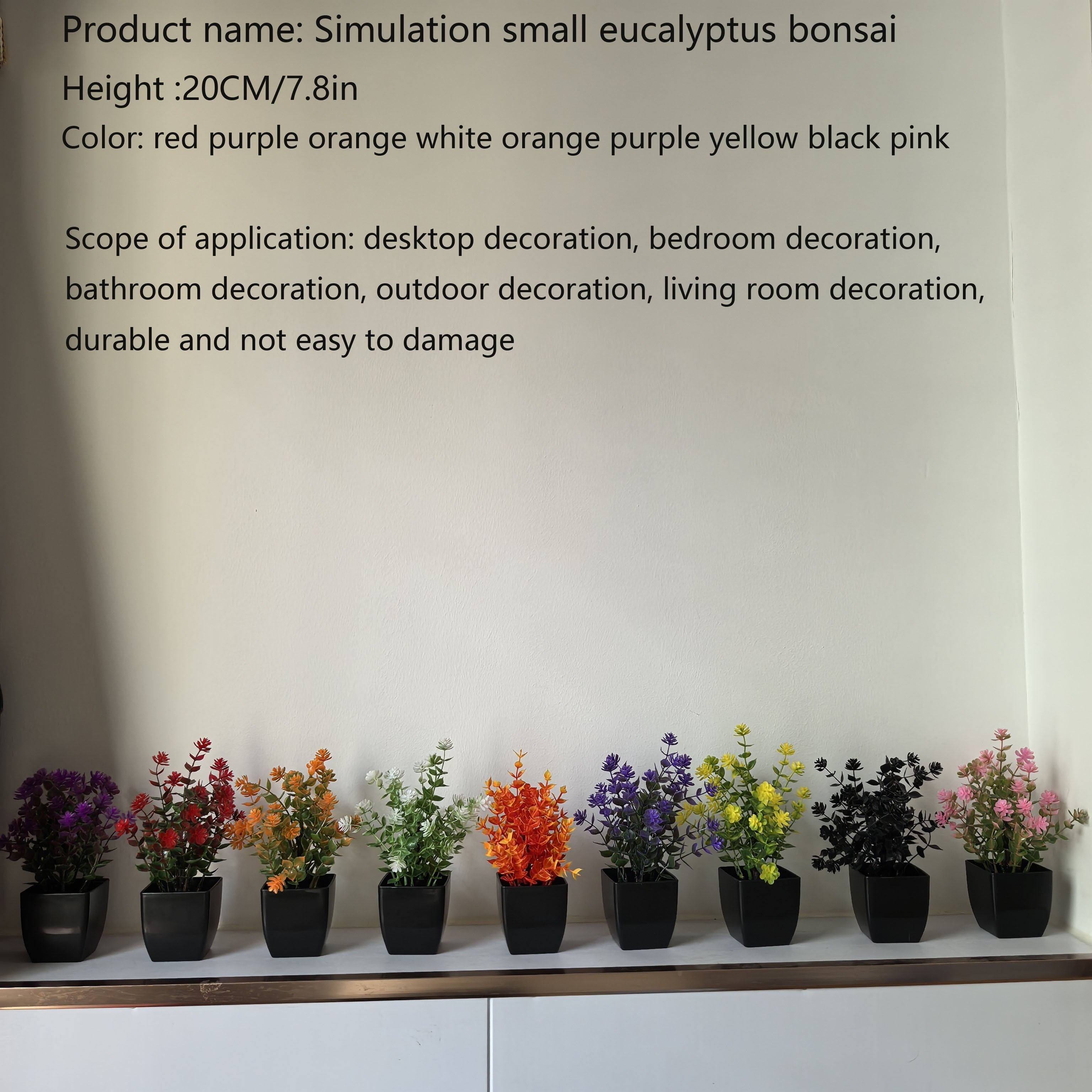 Artificial Plants Mini Eucalyptus and Grass Potted Decor for Home Office