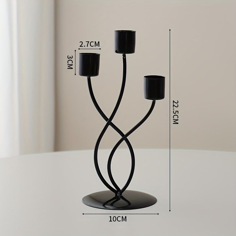 European-Style Iron Candle Holder for Dining Room Decor