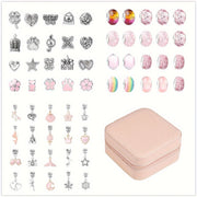Girls' Jewelry Making Kit with Beads and Pink Leather Gift Box