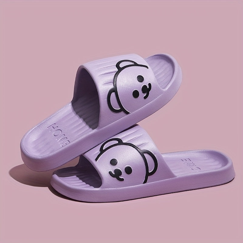 Women’s Eva Bear Design Slippers Non-Slip Indoor Outdoor Shoes Pink White