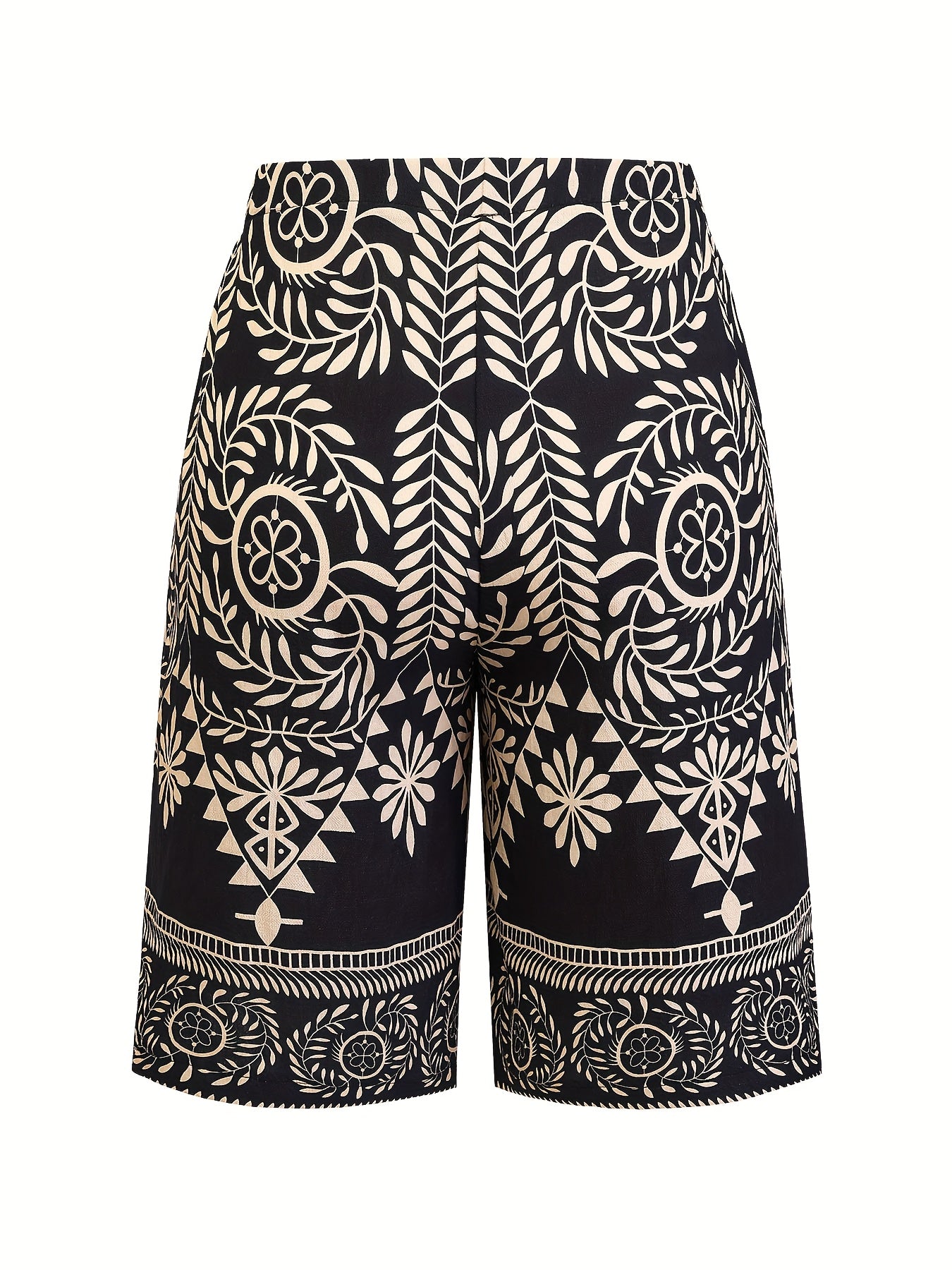 Брюки для женщин больших размеров повседневные средней длины с геометрическим принтом, дышащие, легкие