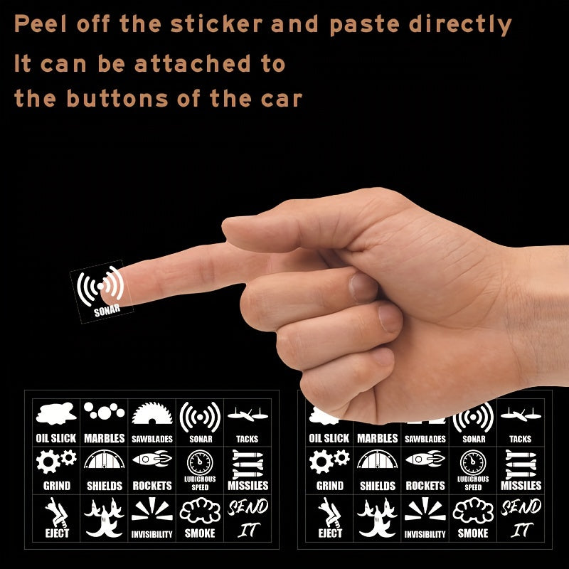 2Pcs Car Interior Stickers Control Dash Button Labels Decal Sets