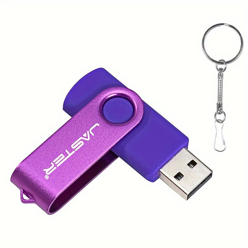 128GB High-Speed USB 2.0 Flash Drive with Rotatable Metal Keychain in Bright Colors