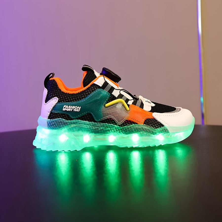 Kids' LED Sneakers for Boys and Girls Breathable Mesh Light Up Shoes with Color Changing and USB Charging