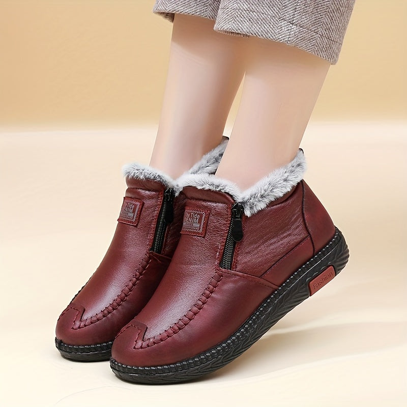 Women's Winter Boots Synthetic Faux Slip-Resistant Cushioned Warm Black