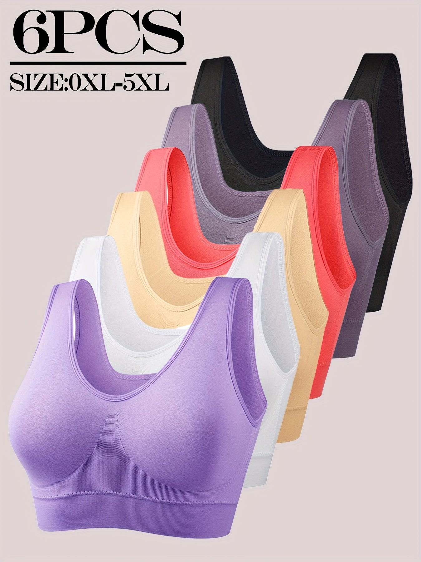 Women's Plus Size Seamless Sports Bras 5XL Breathable Supportive Gym Tops