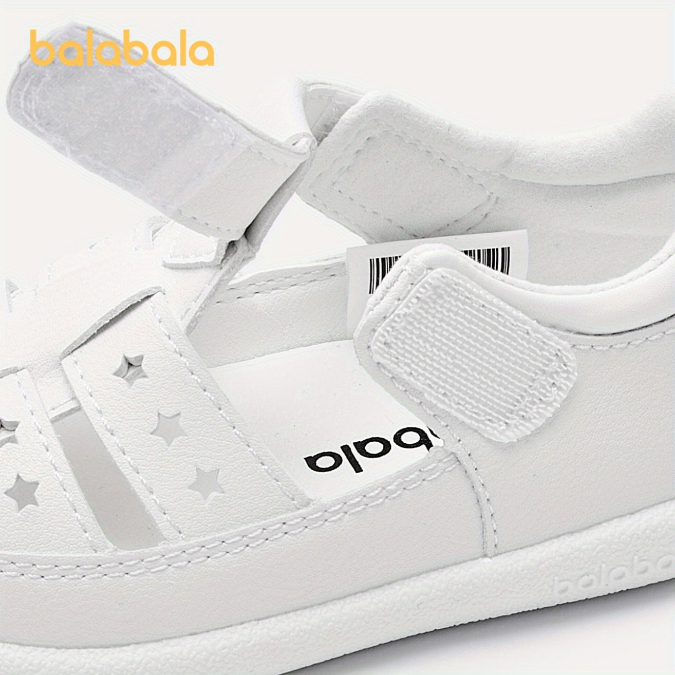Toddler Baby Sandals Lightweight Summer White Star Soft Sole Hook and Loop Casual Outdoor