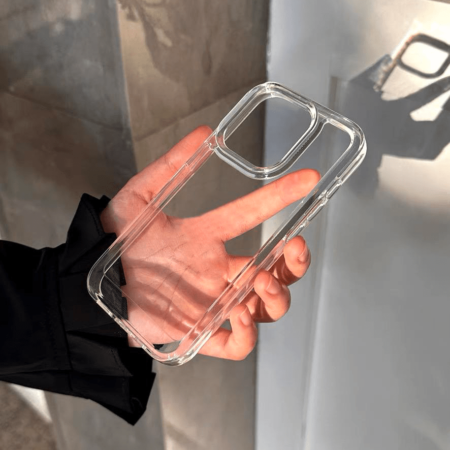 Transparent TPU Phone Case for iPhone Models with Lens Protection Slim and Hollow