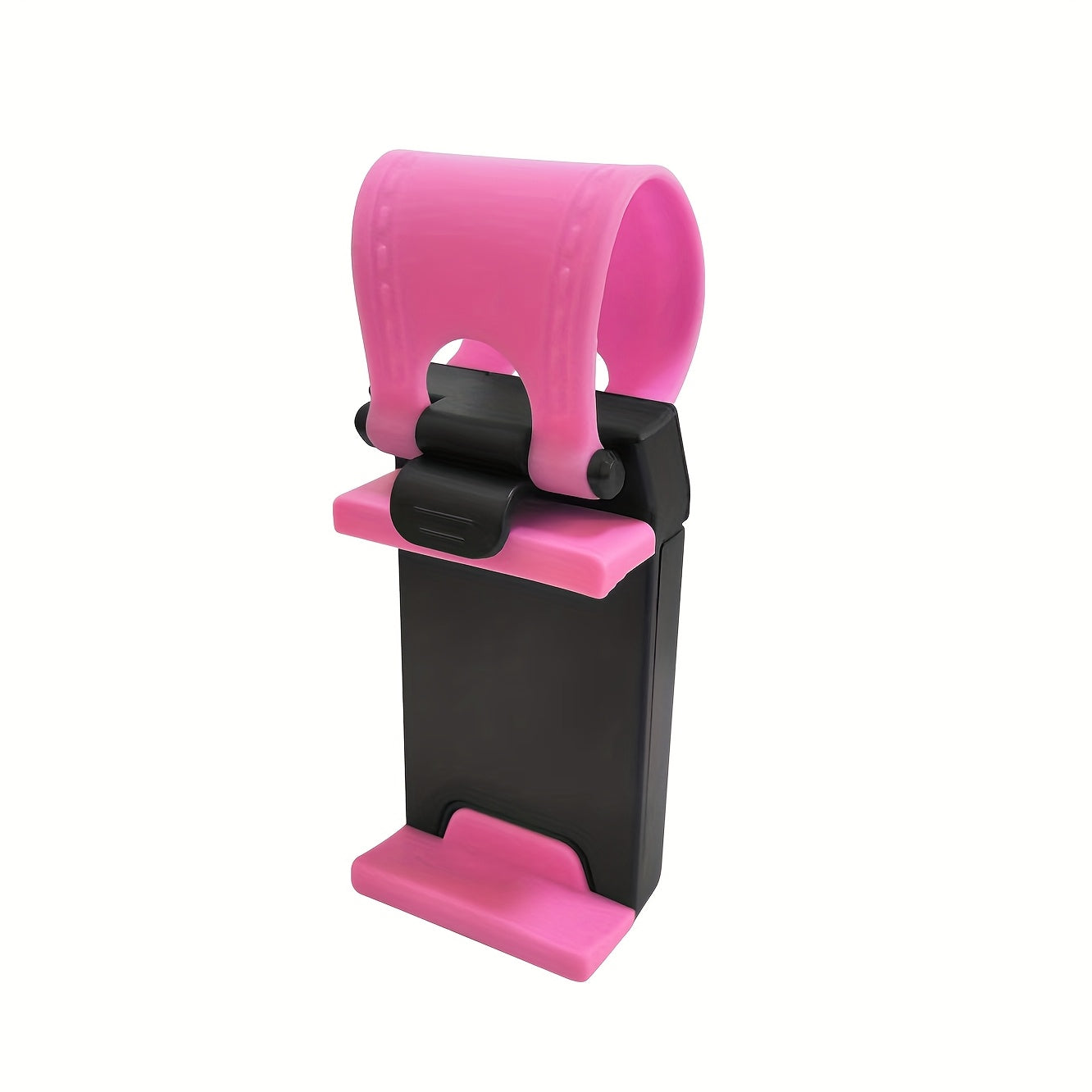 Universal Car Phone Holder with Plastic Steering Wheel Mount and Bike Clip Support