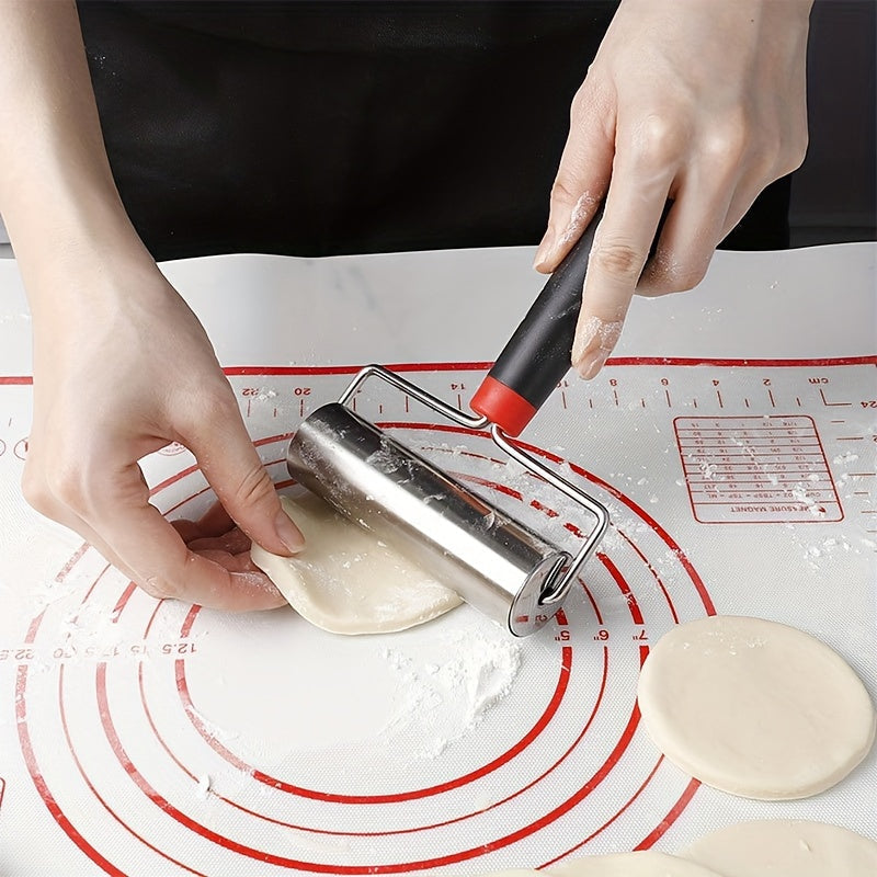 Stainless Steel T-Shaped Pastry Roller for Pizza Bread Biscuits