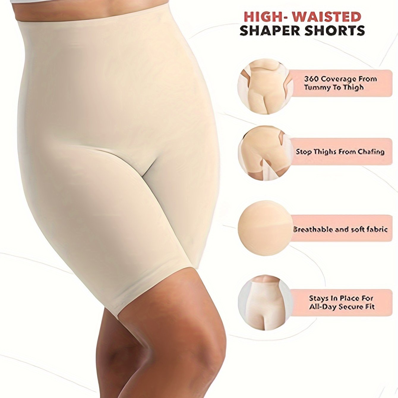 Plus Size High-Stretch Tummy Control Yoga Shorts for Women Activewear