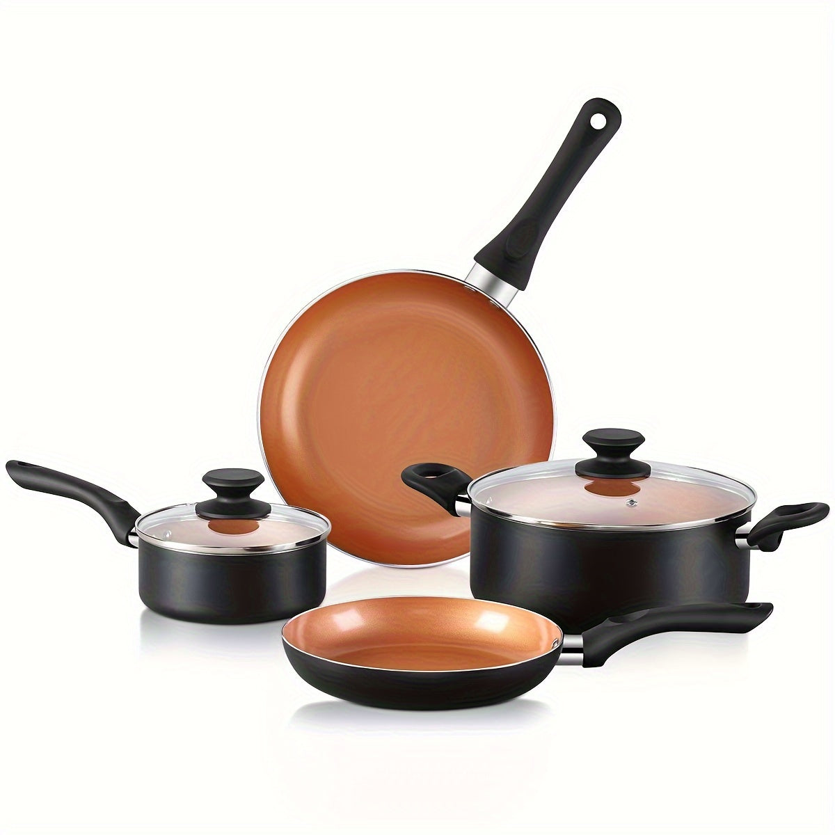 6-Piece Nonstick Kitchen Cookware Set with Induction Bottom and Utensils