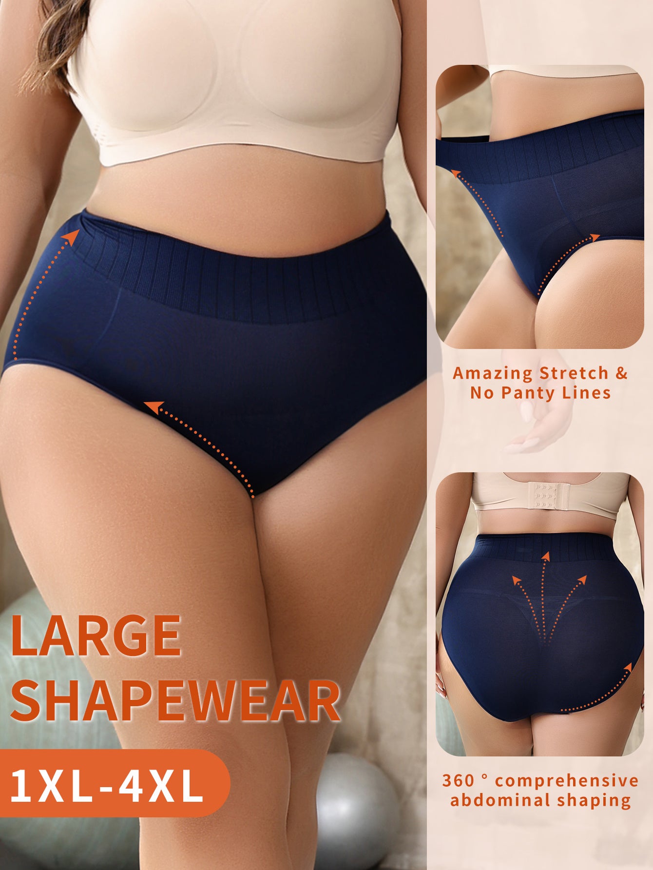 Women's Seamless Breathable Tummy Control Panties with Butt Lifting Shaping