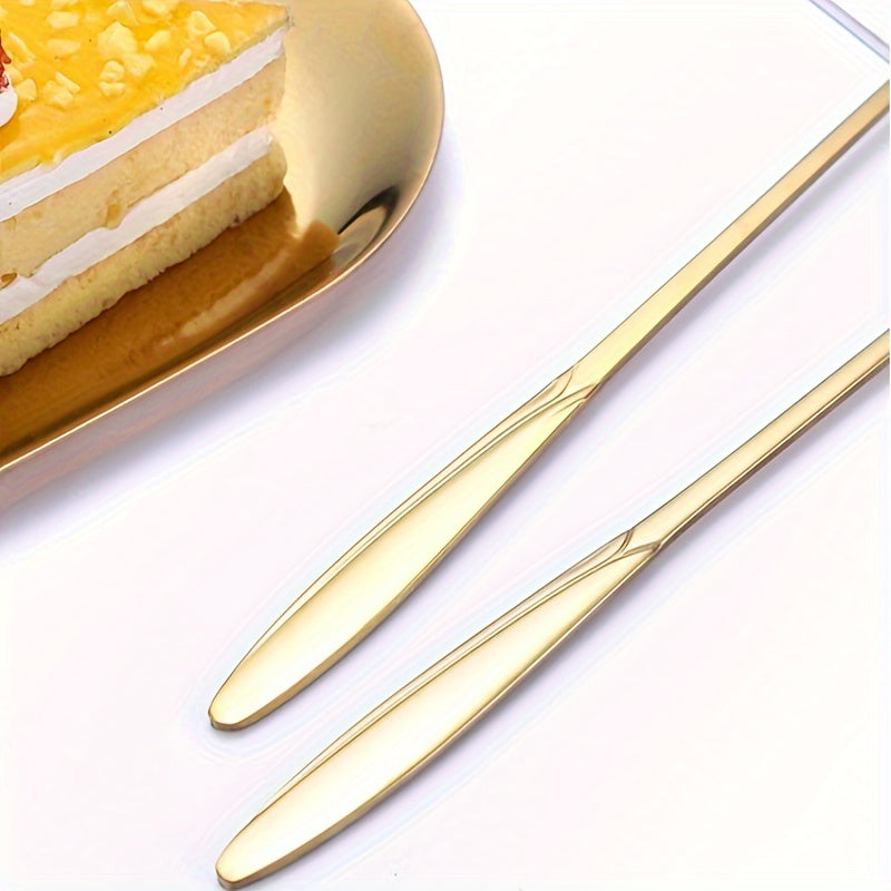 Stainless Steel Coffee and Tea Spoon with Gold Finish, Long Handle, Espresso and Iced Drink Accessory