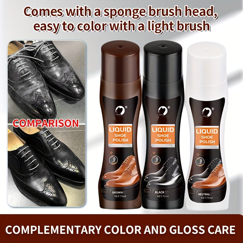 Leather Shoe Polish Kit with Brush Black Brown Colorless Shoe Dye