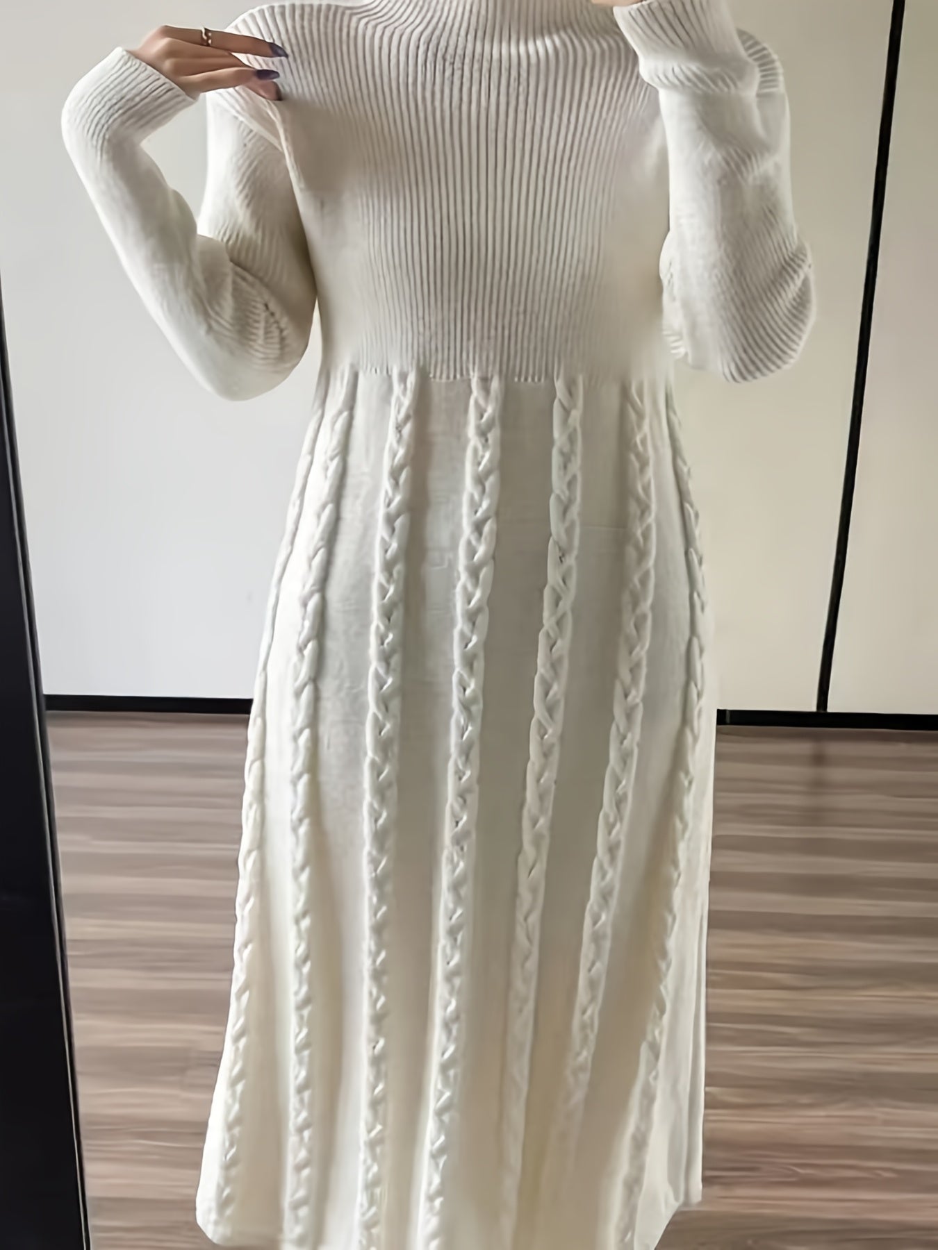 Vestido de mujer de talla grande de manga larga, tunica de invierno elástica para otoño, armario de temporada