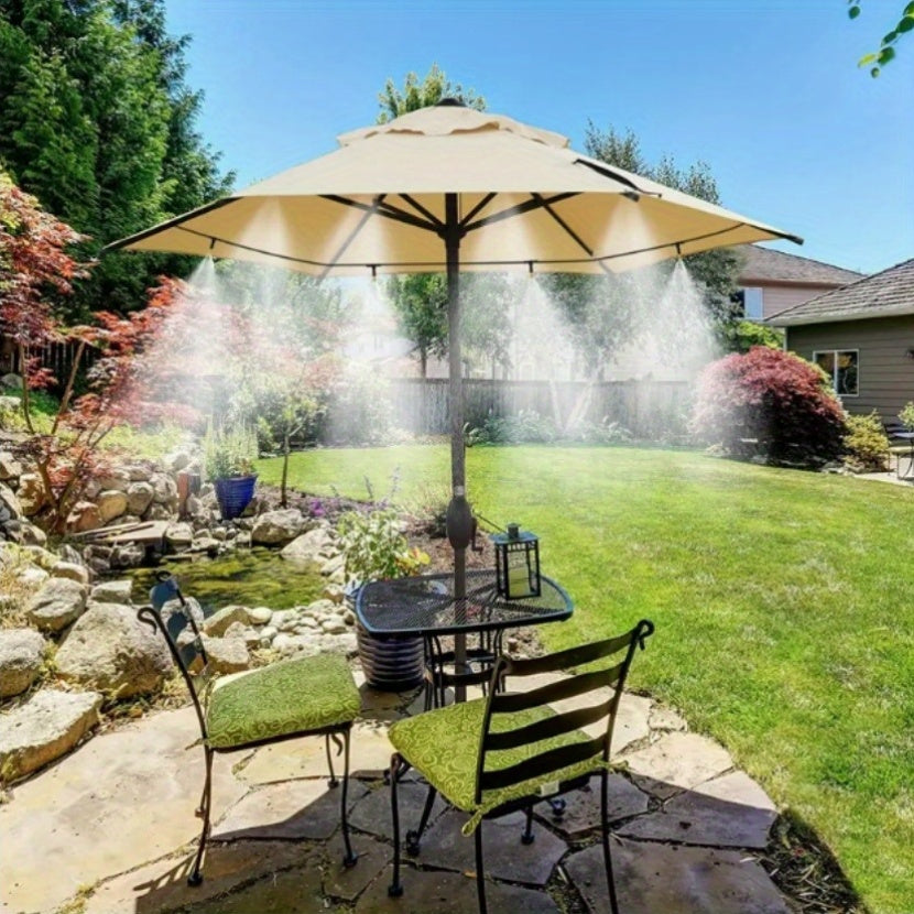 Copper Outdoor Mist Cooling System for Garden Irrigation with Brass Fog Nozzles
