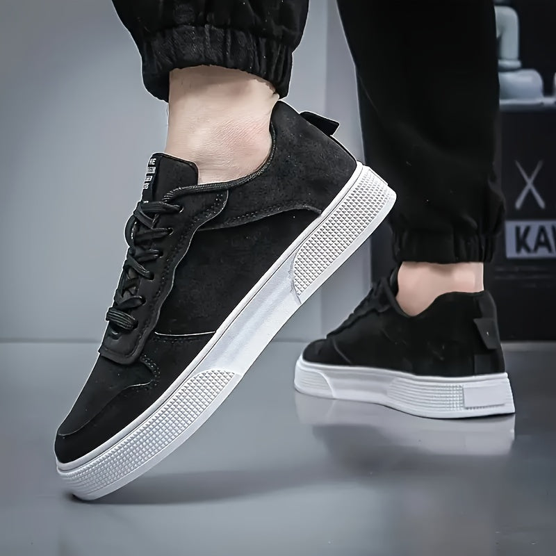Zapatillas de skate de microfibra de cuero sólido para hombres para todas las estaciones