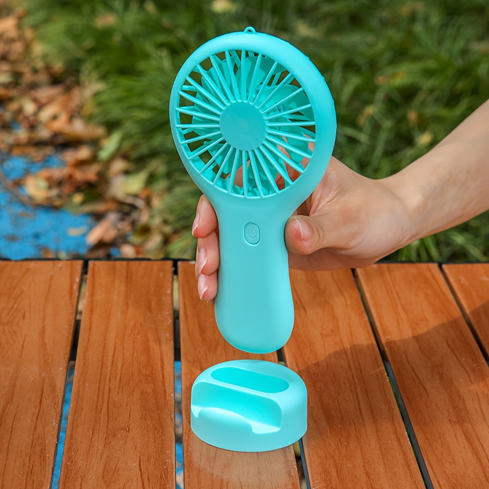 Rechargeable Handheld Fan with Phone Holder, Portable Cooling for Travel Office and Outdoor