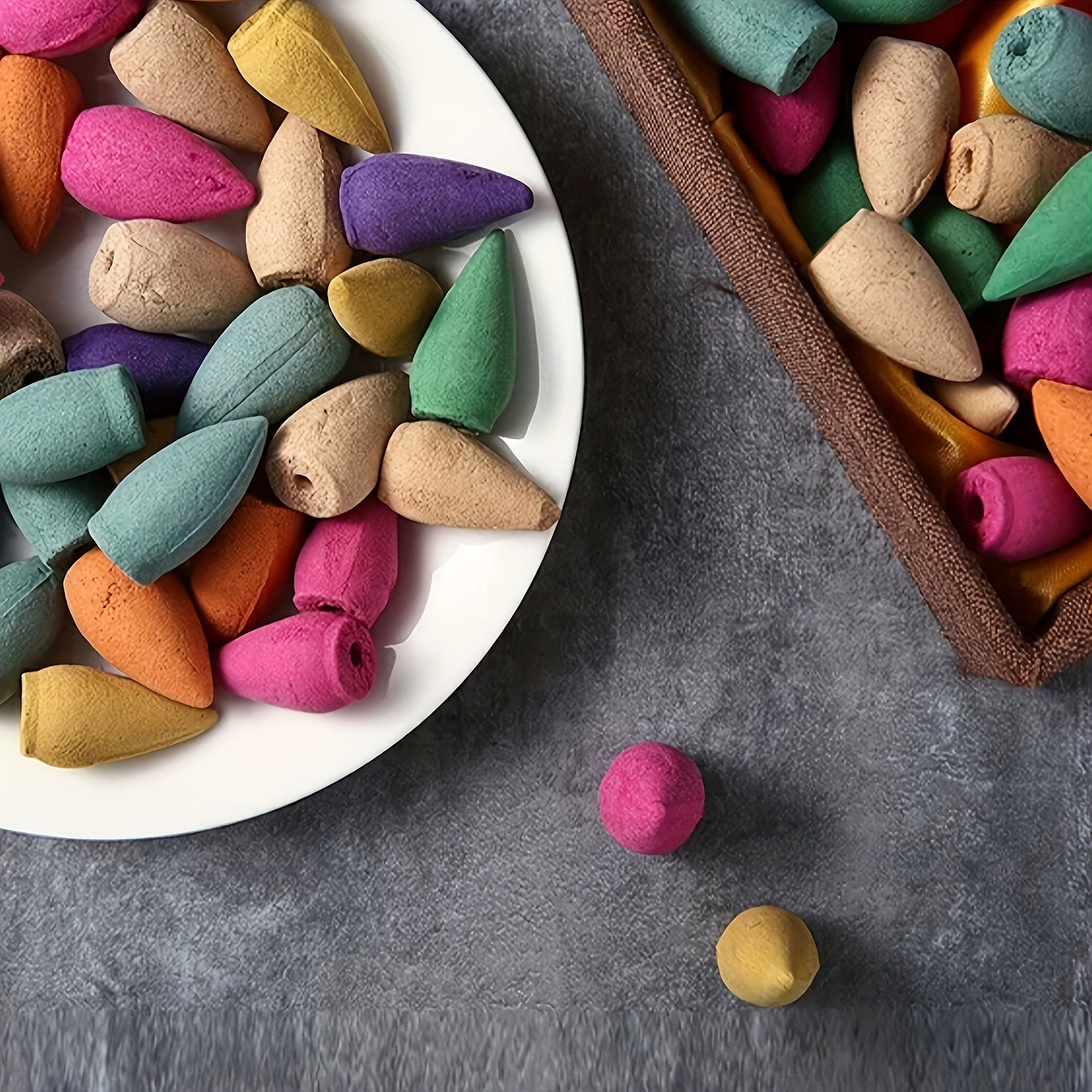 120 dona tabiiy orqaga oqadigan tutun konusi uchun meditatsiya, yoga, suv toshqini pechlari, uy tozalash