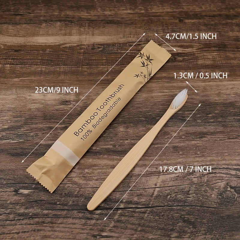 Kattalar uchun qayta ishlatiladigan bambuk tish cho'tkasi to'plami rang-barang yumshoq yog'och sayohat to'plami