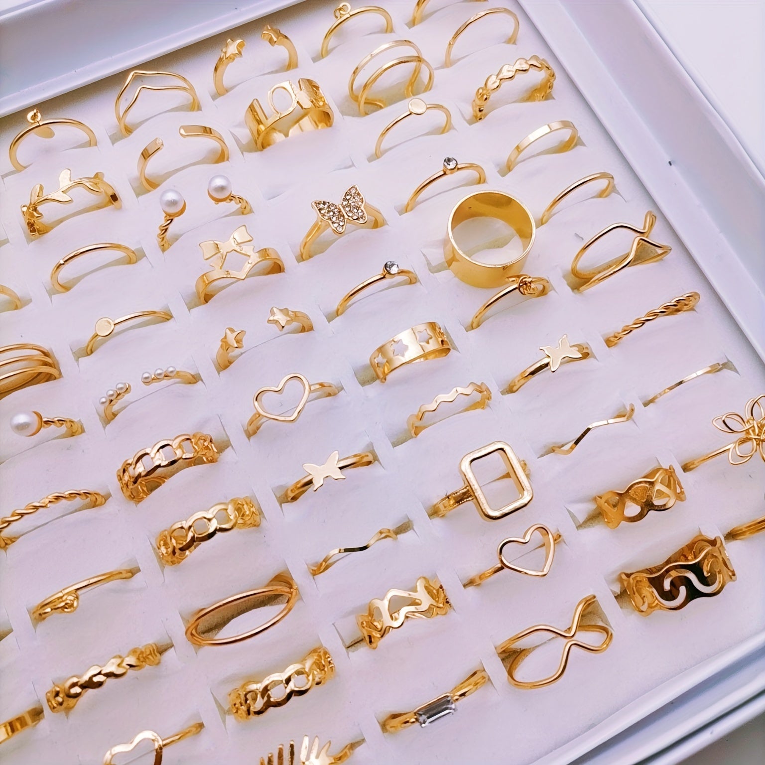 21-Piece Boho Chic Ring Set for Women Assorted Vintage Styles Sizes 5-9