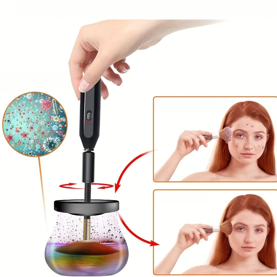 Battery-Operated Makeup Brush Cleaner and Dryer for Quick Cleaning and Drying