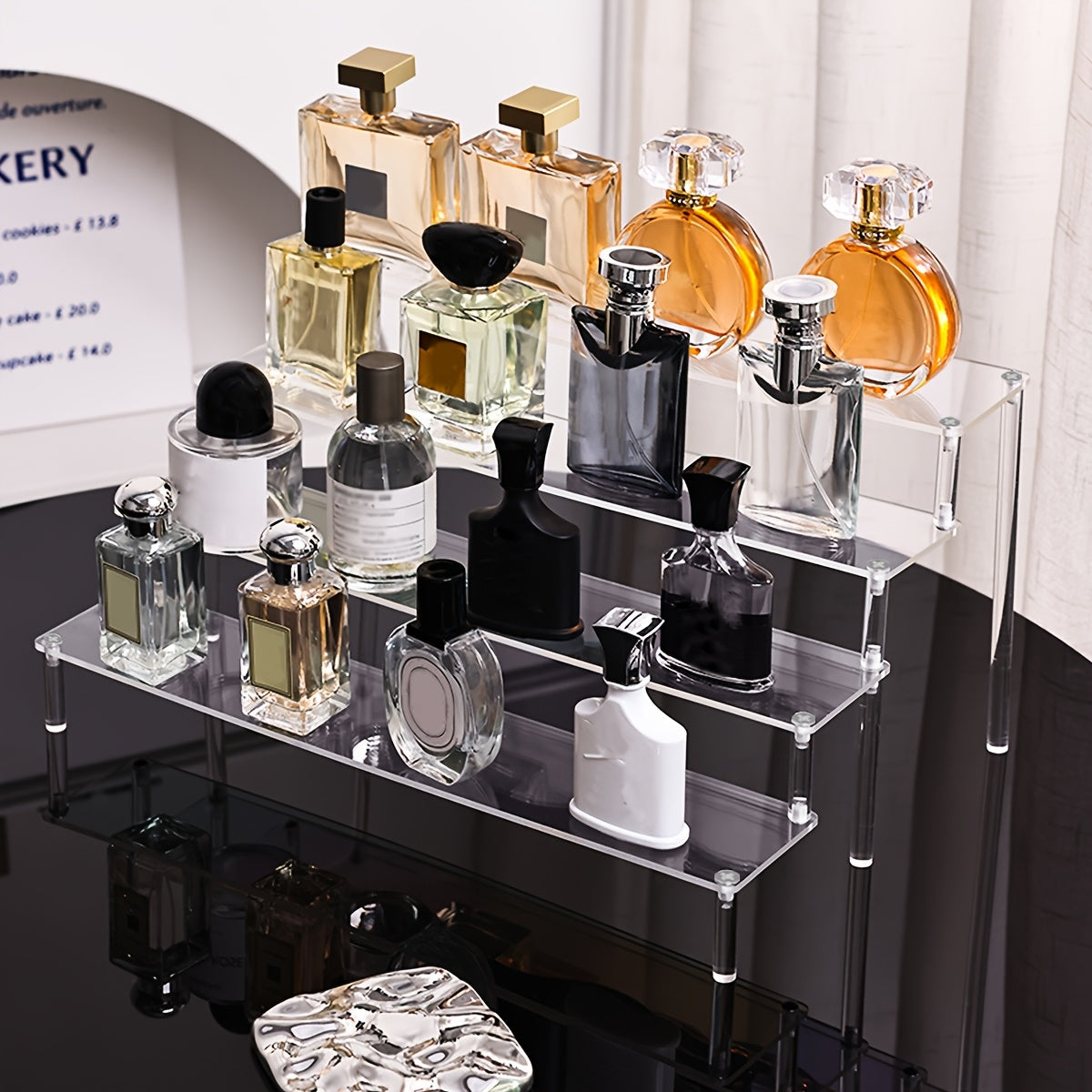 Acrylic Cosmetic Organizer with Multi-Layer Transparent Storage for Perfumes and Beauty Tools