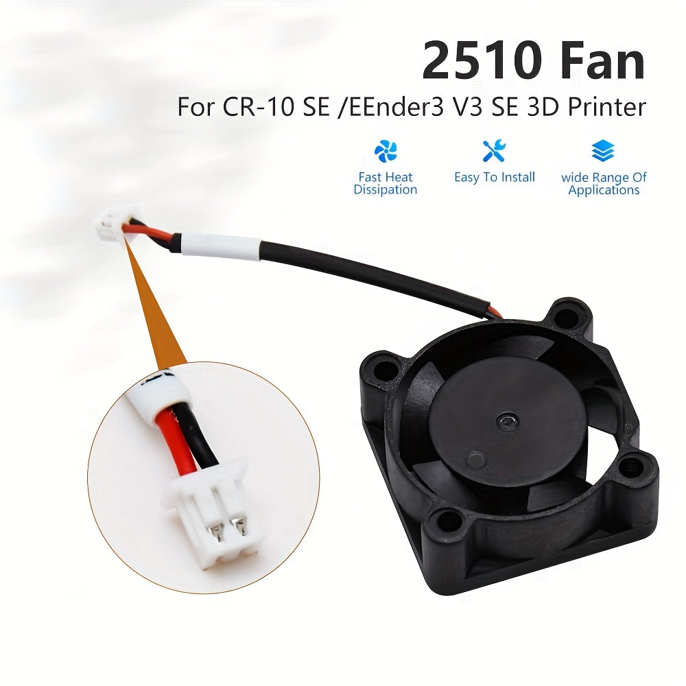 3D Printer Dual Ball Axial Fan 2510 24V for CR10-SE Ender3 V3 SE Cooling Fast Heat Dissipation