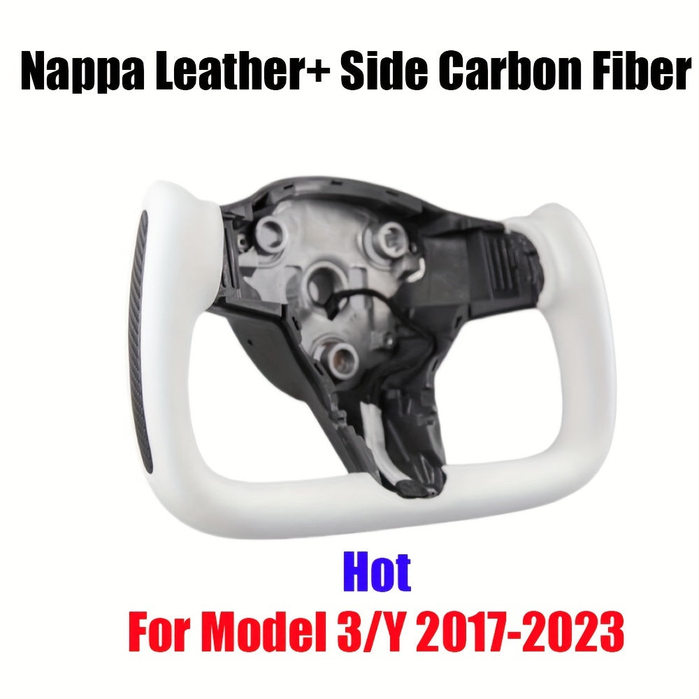 Yoke Steering Wheel Cover Carbon Fiber Heating Front Placement for Model Y and Y