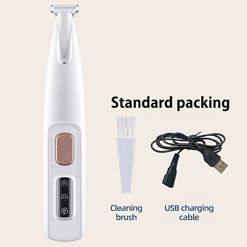 Pet Grooming Clippers with LED Light Low Noise Long Battery Life Rechargeable USB Battery