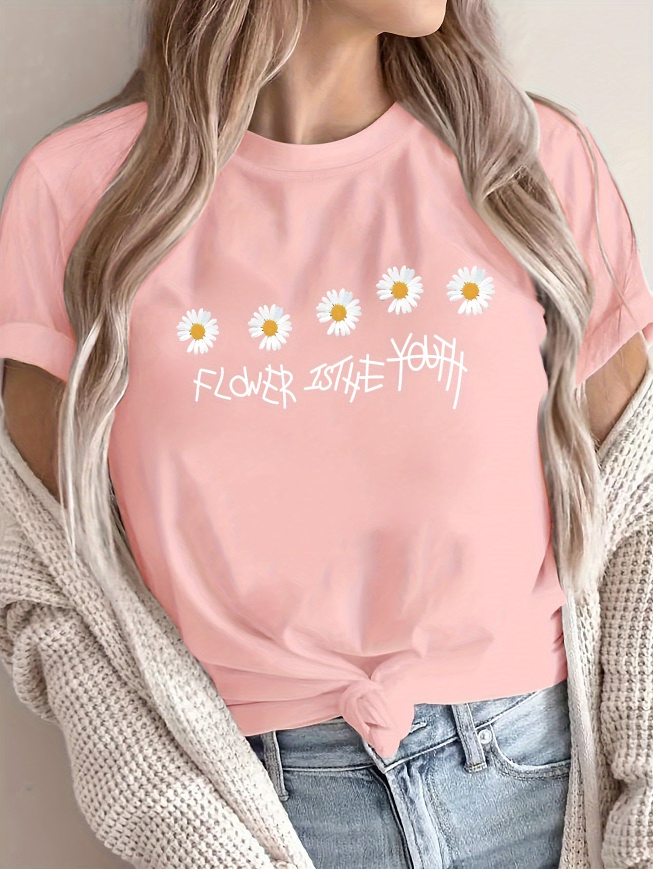 Women's Loose Large Size T-Shirt Spring Summer Round Neck Casual Short Sleeve Breathable Fabric