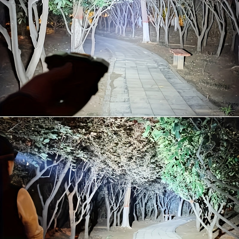 Qayta zaryadlanadigan LED proyektor, raqamli ko'rsatkich, ultra yuqori nurlar, tez Type-C zaryadlash, portativ ochiq havoda favqulodda yorug'lik, uzoq nurlar, USB zaryadlash, litiy batareya, plastik soyabon, lazer yo'q