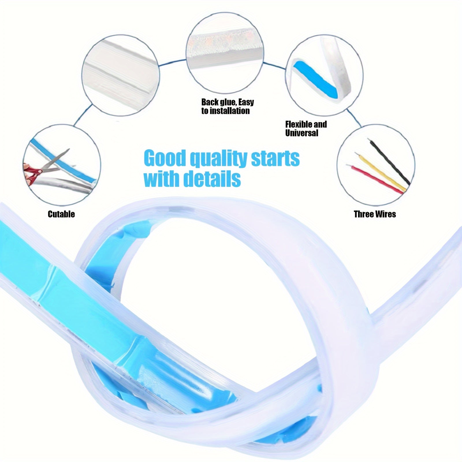 2pcs Flexible Dual Color Car LED Strips Daytime Light Signal Auto Accessories