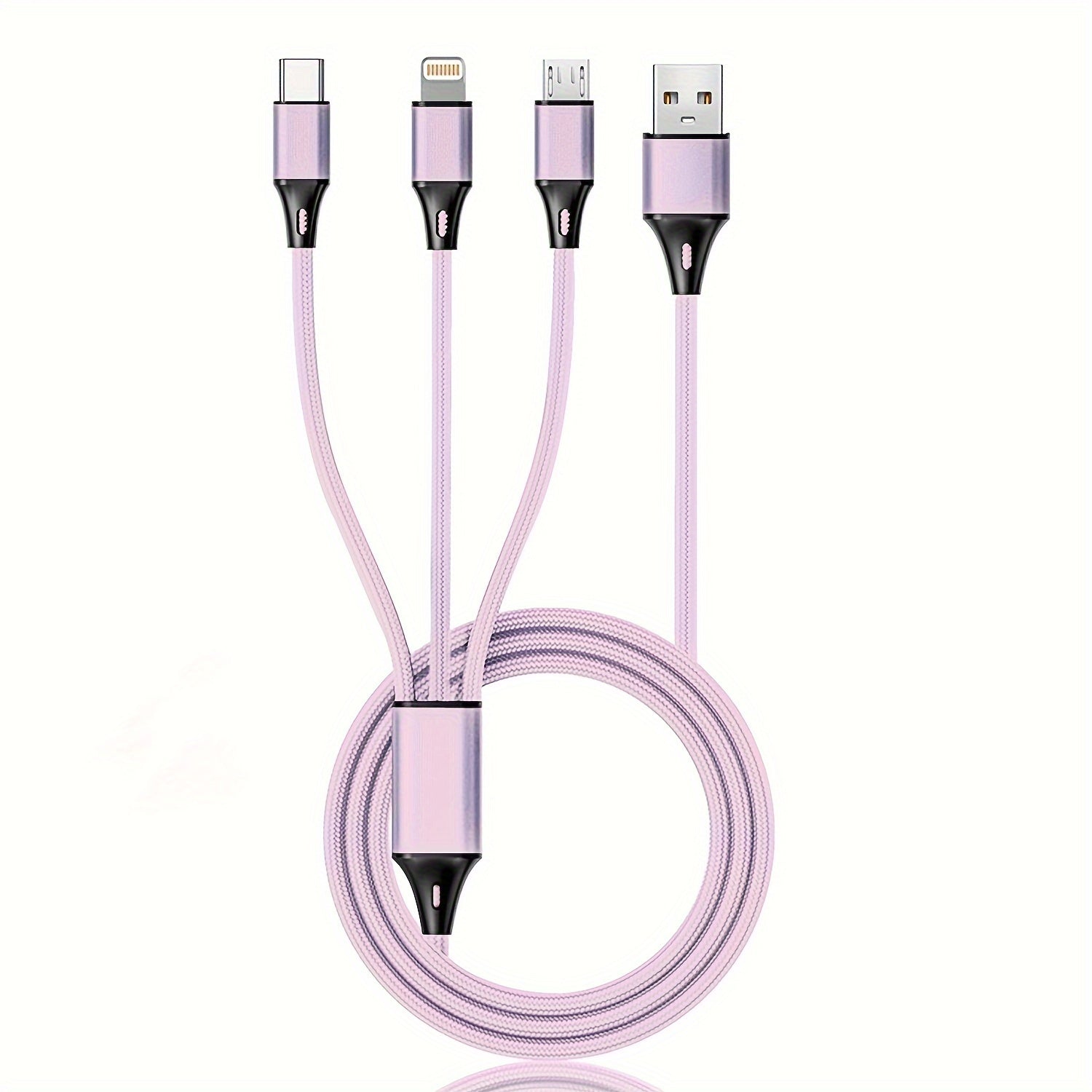 Nylon Woven Fast Charging Cable for iPhone, Type-C, Micro USB Devices