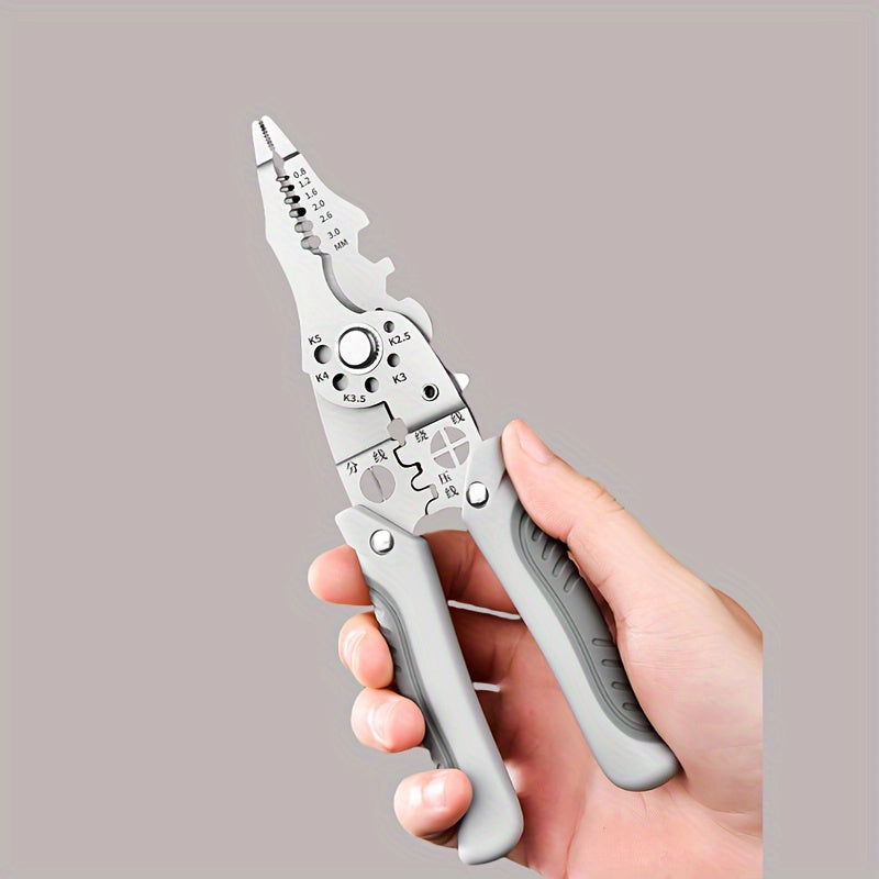 Stainless Steel Electrician Multi-Tool Wire Cutter Pliers for Wiring and Crimping