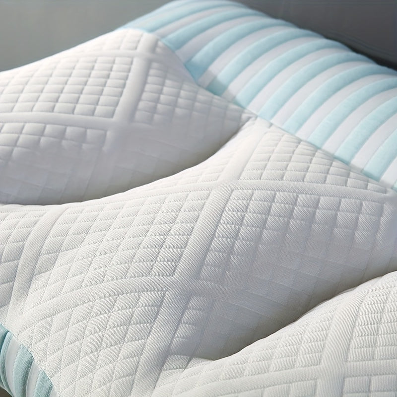 Ergonomic Knitted Deep Sleep Pillow for Neck Support with Massage Core Medium Soft Polyester for Adults 14+