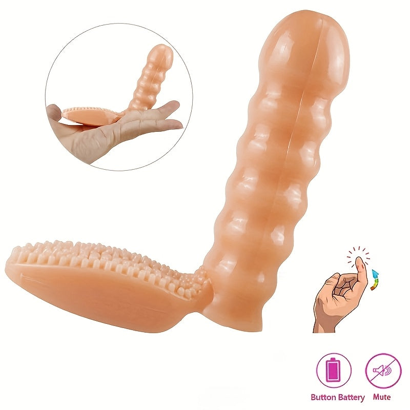 Men's Silicone Vibration Finger Toy Solid Color Battery Powered