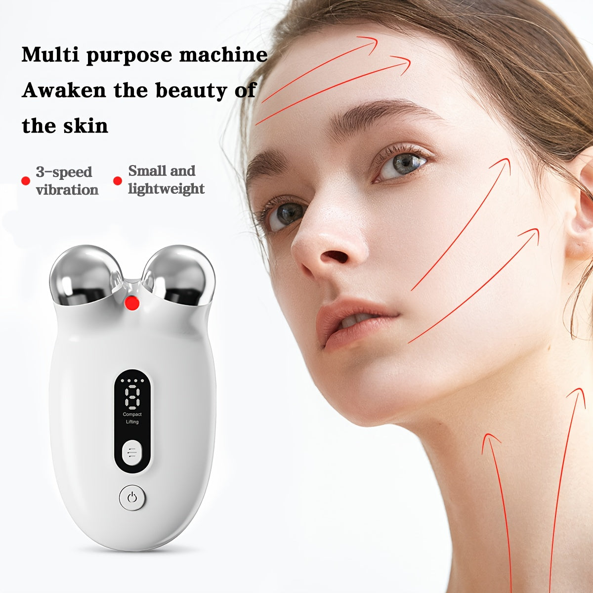 3 rejim, 9 intensivlik darajasi bilan yuz va bo'yin massaj qiluvchi - USB orqali zaryadlanadigan, dam olish va teri parvarishi uchun ideal - ayollar uchun mukammal sovg'a.