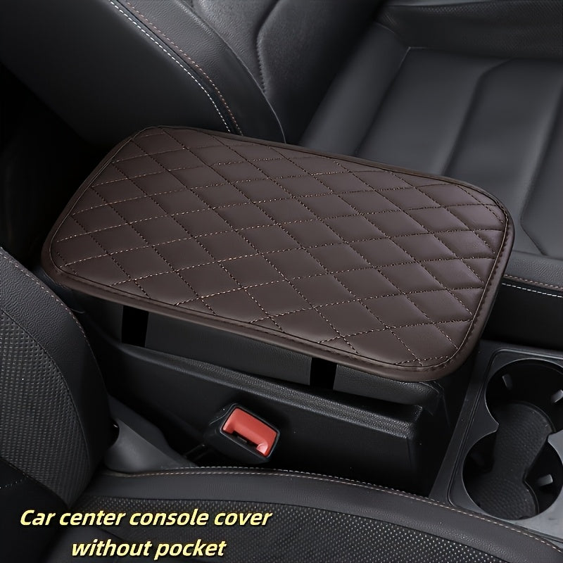 Car Armrest Pad With Two Pockets Universal Vehicle Interior Accessory
