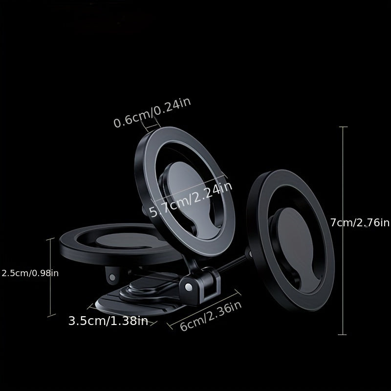 Universal Magnetic Car Phone Holder 360 Rollers Adhesive Dashboard Mount