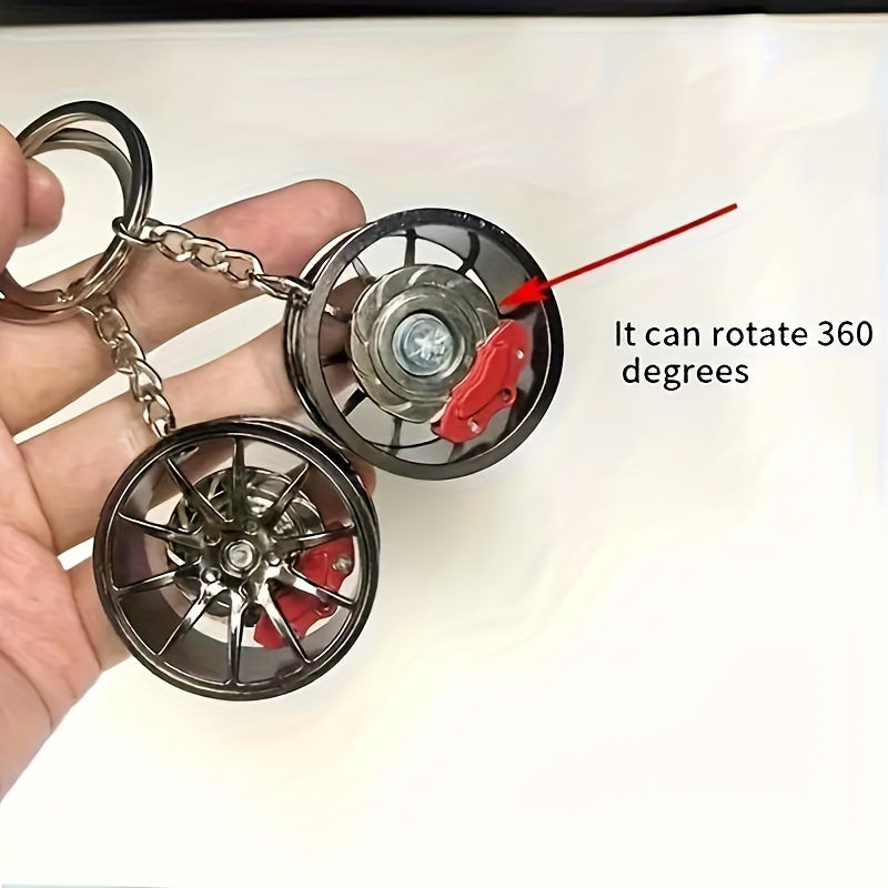 Car Enthusiast Keychain 360° Rotating Brake Caliper Car Club Gift
